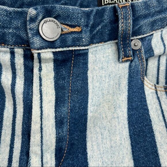 [Blank NYC] The Bond Mid-Rise Striped Colorblock Skinny Leg Denim Jeans - Picture 5 of 15